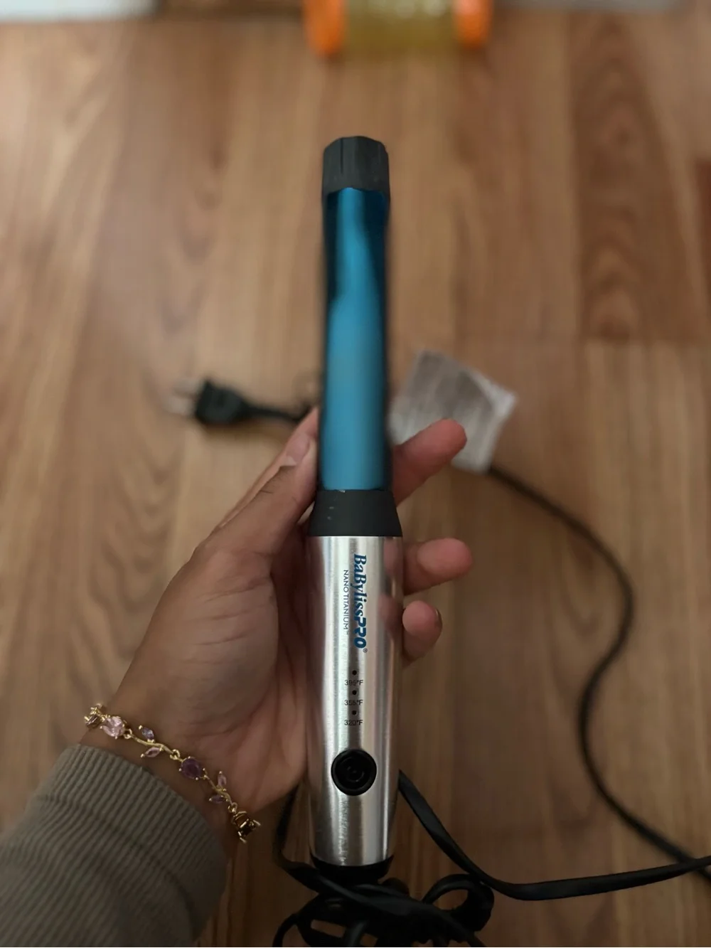 BaBylissPRO Blue Barrel Curling Wand - Blue/Silver
